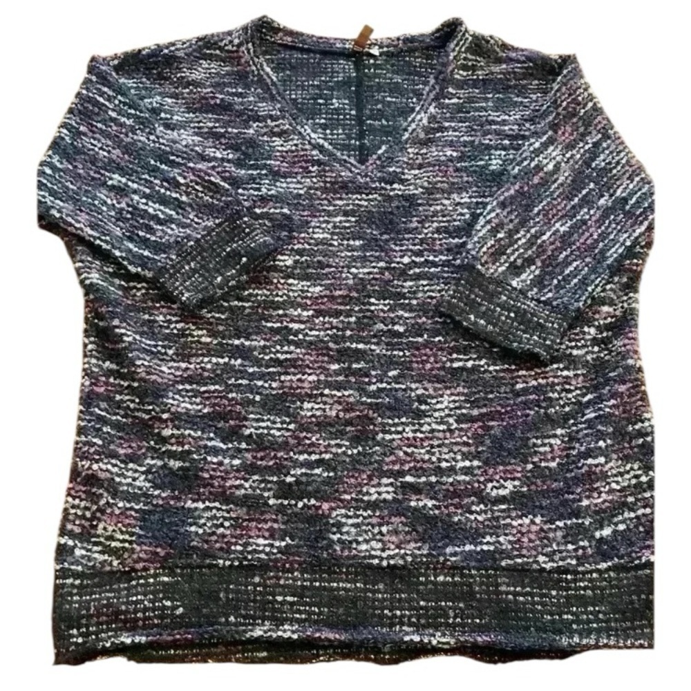 Anthropologie Kut Womens short sleeve wool blend knit winter v neck sweater L